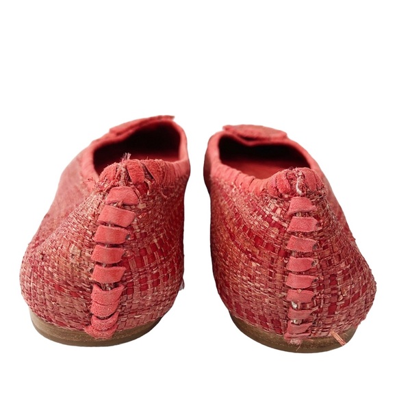 JACK ROGERS Orange Red Straw Slip On Flats Size 8M - Picture 8 of 12